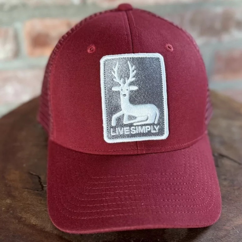 Patagonia - RARE! 2010 COLLECTORS HAT!! EUC!! “Live Simply - Deer”, Red